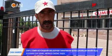 İzmir Belediyesinden işten atılan Mahir Kılıç Eylemini CHP Genel Merkezi Önüne Taşıdı
