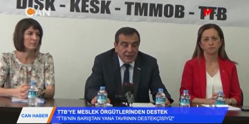 ‘TTB’NİN BARIŞTAN YANA TAVRININ DESTEKÇİSİYİZ” – MESLEK ÖRGÜTLERİNDEN TTB DESTEK AÇIKLAMASl – 08.2018