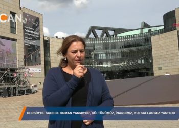 DÜSSELDORF EYALET PARLEMENTOSU ÖNÜNDE PROTESTO : Dersim’de sadece orman yanmıyor, kültürümüz, inancımız, kutsallarımız yanıyor”