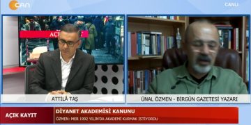 Attila Taş ve Konukları; yazar Ünal Özmen, PSAKD genel başkanı Gani Kaplan ve yazar Musa Kazım Engin Açık Kayıt’ta Diyanet Akademisi’nin kurulmasının amaçları tartışıyor
