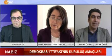 Demokrasi İttifakını tartışıyoruz – Abidin Çetin’in sunduğu Nabız programı bugün konukları HDP İzmir Milletvekili Serpil Kemalbay ve EHP MK Üyesi Hakan Öztürk ile birlikte sizlerle