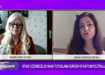Siyasi çözümsüzlük , Baskı, Tutuklama , sürgün ve Kayyum Politikaları – Sakine Esen Yılmaz’ın sunduğu Söz Kadının programı bugün konuğu Bedia Özgökçe Ertan ile birlikte sizlerle…. – 15.04.2022