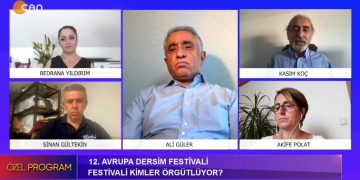 Ali Güler’in Sunduğu Özel Program’da 12. Avrupa Dersim Festivali’ni Konukları Bedrana Yıldırım, Kasım Koç, Sinan Gültekin Ve Akife Polat İle Konuşuyor…