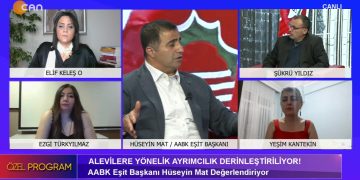 AABK Eşit Genel Başkanı Hüseyin Mat Gündemi değerlendiriyor Gazeteciler Elif Keleş O. , Yeşim Kantekin , Elif Türkyılmaz ve Şükrü Yıldız’ın sunumuyla Özel Program Can TV’de..