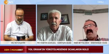 Erka’nın yürütülmesinde ocakların rolü.. Veli Büyükşahin’in sunumuyla Dem-i Muhabbet programı bugünkü konukları Küreysan Ocağı Piri Hüseyin Güzelgül ve Baba Mansur Ocağından İmam Beytaş Dede ile birlikte Can TV’de…