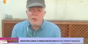*Gözaltına Alınan 13 İnsan Hakları Savunucusu Brakıldı *30 Ağustos Kaybedilme Günü *Hakan Arslan’ın Kemikleri Torba İçinde Babasına Teslim Edildi Rohat Emekçi’nin Sunduğu Can Aktüel Programının Konukları: HDP Milletvekili Musa Piroğlu İHD Eş Genel Başkanı Öztürk Türkdoğan