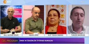 Veli Haydar Güleç’in Sunduğu Özel Programın Konukları: *Devrimci Parti Eş Genel Başkanı – Elif Torun Öneren *HDP Eş Genel Başkan Yardımcısı – Tuncer Bakırhan *Sosyalist Meclis Federasyonu Sözcüsü – Mahir Gürz