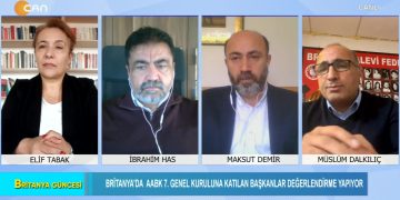 Britanya’da AABK 7. Genel Kuruluna Katılan Başkanlar Değerlendirme Yapıyor – Elif Tabak’ın sunduğu Britanya Güncesi, bugün konukları İbrahim Has , Maksut Demir ve Müslüm Dalkılıç ile Can Tv’de.