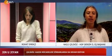 25 Kasım’da kadınlar şiddete karşı alanlarda, Rohat Emekçi ile Jin Û Jiyan Can tv’de Konuk: -Nazlı Çeliköz.