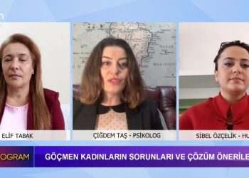 Elif Tabak ile özel program can tv’de Konukları: -Çiğdem Taş – Psikolog -Sibel Özçelik – Hukukçu ‘Göçmen kadınların sorunları ve çözüm önerileri’ ‘İran’da ve Türkiye’de kadınların hak ihlalleri ve mücadeleleri’