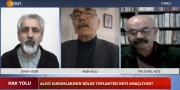 Diren Keser ile Hak Yolu Konuklar: -Pir Zeynel Kete / Şıh çoban ocağı -Musa Kulu / Dad eş genel başkanı ‘Alevi kurumlarının bölge toplantısı neyi amaçlıyor’ ‘Cemevi başkanlığı ocakları nasıl etkileyecek’