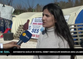 Adıyaman’da Sağlık ve Sosyal Hizmet Emekçileri Sendikası (SES) Çalışanları.