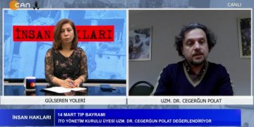 Gülseren Yoleri’nin sunduğu İnsan Hakları programına bu hafta 14 Mart Tıp Bayramı vesilesiyle sağlık emekçilerinin sorunlarını konuşmak üzere İto Yönetim Kurulu Üyesi Cegerğun Polat konuk oluyor.