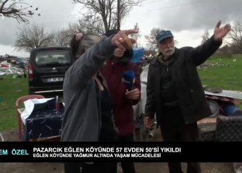 Pazarcık Eğlen köyünde yağmurun altında yaşam mücadelesi