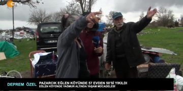 Pazarcık Eğlen köyünde yağmurun altında yaşam mücadelesi