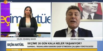 Dilek Odabaş Bakır ile Seçim Aktüel’in 18 Nisan Salı günü konukları: CHP Bursa Milletvekili Orhan Sarıbal. Yeşil Sol Parti İstanbul 1. Bölge Milletvekili Adayı Kezban Konukçu.