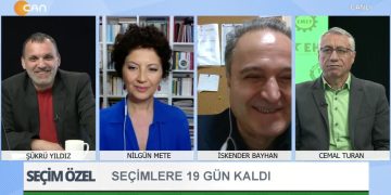Erdoğan kaybettikçe sadırıyor… Şükrü Yıldız’ın sunumuyla Seçim Özel’in bugünki konukları: Gazetecil Cemal Turan, Gazeteci Nilgün Mete ve Yeşil Sol Parti Milletvekili Adayları İskender Bayhan, Erol Tunç ve Rojin Tanhan Doğan