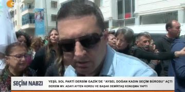 Yeşil Sol Parti Dersim Gazik’de ‘Aysel Doğan Kadın Seçim Bürosu’ açti… Dersim Mv. Ayten Kordu ve Başak Demirtaş konuşma yaptı..