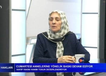 Gülseren Yoleri’nin hazırlayıp sunduğu İnsan Hakları programında bu hafta, Cumartesi Annelerine yönelik baskı ve gözaltıları konuşmak üzere, kayıp yakını Hanım Tosun ve Avukat Jiyan Tosun konuk oluyor.