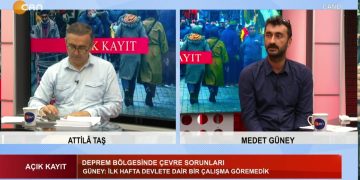 Attilâ Taş ile Açık Kayıt programının 6 Haziran Salı günü konuğu:
-İstanbul Çevre Mühendisleri Odası Yönetim Kurulu Üyesi -Medet Güney
-Ekolojik yıkımla mücadele haftası.
-Deprem bölgesinde çevre sorunları.
-İstanbul ÇMO 2023 yılı İstanbul çevre durumu raporu.
-İstanbul ÇMO 2022