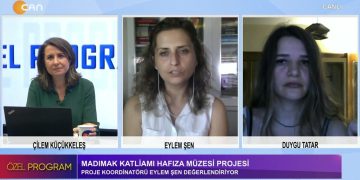Çilem Küçükkeleş’in hazırlayıp sunduğu Özel Program’a bu hafta Madımak Hafıza Müzesi Projesini konuşmak üzere -Duygu Tatar ve -Eylem Şen konuk oluyor.