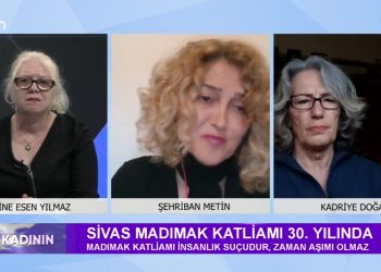 Sivas Madımak Katliamı 30. Yılında Sakine Esen Yılmaz ile Söz Kadının programının bu haftaki konukları: -DAD Eş Başkanı – Kadriye Doğan -Sivas Madımak Katliamı Şehiti Handan Metin’in ablası -Şehriban Metin