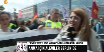 2 Temmuz 1993’te Sivas/Madımak’ta yitirilen Canlarımız Anılıyor Anma için Aleviler Berlin’de