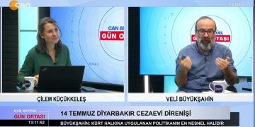 Çilem Küçükkeleş’in sunduğu Can Aktüel Gün Ortası Programına Veli Büyükşahin konuk oluyor. – 14 Temmuz Dİyarbakır Cezaevi Direnişi – Okullara İmam Atama Projesi – AKP’nin Torba Yasa Getirdiği Af konularını değerlendiriyoruz..