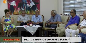 Mersin Mezitli Cemevinde Muharrem Sohbeti -Diren Keser’in hazırladığı, Haydar Bezginin sunumuyla Muharrem Özel Programının Konukları: – Ferdi Koç – Mezitli Cemevi Başkanı -Kazım Akçatepe – Kureyşan Ocağı Dedesi -Ercan Kazım Özer – Ağuçan Ocağı Dedesi