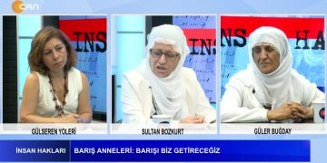1 Eylül Dünya Barış Günü -Barış Anneleri: Barışı biz getireceğiz -Barış için tarafların katılımı ile müzakere şart Gülseren Yoleri’nin hazırlayıp sunduğu İnsan Hakları programının bu haftaki konukları: Barış Anneleri -Sultan Bozkurt ve Güler Buğday