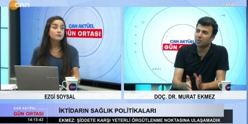 Ezgi Soysal ile Can Aktüel Gün Ortası programının 22 Ağustos Salı günü konuğu: Dr. Murat Ekmez.