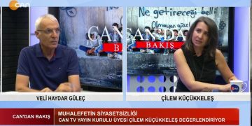 Muhalefetin Siyasetsizliği -Yaklaşan Seçimler -Kobane davasında gelişmeler sürüyor Veli haydar Güleç’in hazırlayıp sunduğu Can’dan Bakış programının bu haftaki konuğu: Can Tv yayın kurulu üyesi – Çilem Küçükkeleş