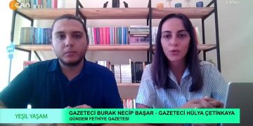 Özge Erdoğan Yeşilırmak’ın hazırlayıp sunduğu Yeşil Yaşam programının bu haftaki konuğu: Gündem Fethiye’den Gazeteciler Hülya Çetinkaya ve Necip Burak Başar.