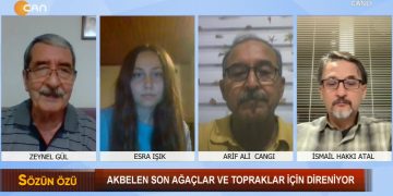 Zeynel Gül ile Sözün Özü programının bu haftaki konukları: -Esra Işık -İkizköy Çevre Derneği-İsmail Hakkı Atal – Avukat -Hasan Yorulmaz -İkizköy Çevre Derneği-Arif Ali Cangi -AvukatAkbelen Son Ağaçlar Ve Topraklar İçin Direniyor