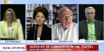 Aleviler ve Cumhuriyetin 100. Yılı – Azınlıklar ve Farklı İnançların Cumhuriyetle Sınavı – Elif Sonzamancı’nın Sunduğu Bizim Gündem’in Konukları: Gazeteci Cemal Turan, Tarihçi-Yazar Erdoğan Aydın, PSAKD Genel Başkanı Cuma Erçe, Gazateci Nilgün Mete