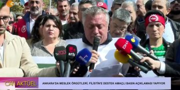 Ankara’da Meslek Örgütleri, Filistin’e Destek Amaçlı Açıklama Yapıyor.