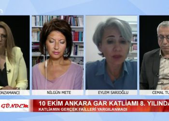 Elif Sonzamancı, Cemal Turan ve Nilgün Mete ile Bizim Gündem’in konuğu: -Avukat -Eylem Sarıoğlu -Akademisyen -Yektan Türkyılmaz -10 Ekim Ankara Gar Katliamı’nın 8. Yılı -Kuzeydoğu Suriye’ye Saldırılar Sürüyor -Alevilere Sistematik Baskı