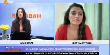 Ezgi Soysal ile Can Aktüel Bu Sabah programının 22 Kasım Çarşamba Günü Konuğu: Kadın Zamanı Derneği Kurucu Üyesi Newroz Ünverdi.