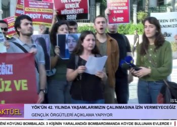 Gençlik Örgütleri YÖK’ün Kuruluşunun 42. Yılında Beyazıt Meydanda Açıklama Yapıyor.