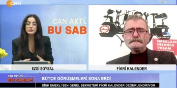 Ezgi Soysal’ın sunduğu Can Aktüel Bu Sabah Programının bugünkü konuğu DİSK Emekli Sen Genel Sekreteri Fikri Kalender