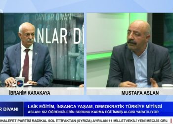 İbrahim Karakaya’nın hazırlayıp sunduğu Canlar Divanı programının konukları PSAKD Genel Başkanı Cuma Erçe, ABF Genel Başkanı Mustafa Aslan ve ADFE Genel Başkanı Zeynel Abidin Koç. – Laik Eğitim, İnsanca Yaşam, Demokratik Türkiye Mitingi