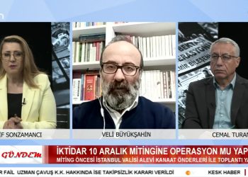 İktidar 10 Aralık MitingineOperasyon Mu Yaptı, Türkiyenin İnsan Hakları Karnesi, Elif Sonzamancı İle Bizim Gündem. Konuklar: Cemal Turan, Veli Büyükşahin, Hüseyin Küçükbalaban.