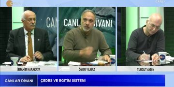 İbrahim Karakaya’nın hazırlayıp sunduğu Canlar Divanı programının konukları Veli-Der Genel Başkanı Ömer Yılmaz ve Veli-Der İzmir 2 nolu Şube Başkanu Turgut Aydın. – Çedes, laiklik ve eğitim sistemi – Toplumsal yeniden inşada eğitimin önemi