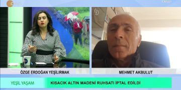 – Kısacık Altın Madeni Ruhsatı İptal Edildi
– Özge Erdoğan Yeşilırmak’ın Hazırlayıp Sunduğu Yeşil Yaşam Programının Konuğu Mehmet Akbulut