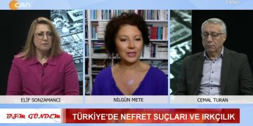Türkiye’de Nefret Suçları ve Irkçılık – Alevileri Asimilasyon Politikaları – Elif Sonzamancı’nın Sunduğu Bizim Gündem Programının Konukları: Gazeteciler Cemal Turan, Nilgün Mete, Akademisyen Nevra Akdemir ve PSAKD Eski Genel Başkanı Gani Kaplan