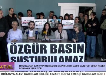 Pirha Muhabiri Diren Keser İçin Basın Açıklaması Yapılıyor