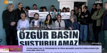 Pirha Muhabiri Diren Keser İçin Basın Açıklaması Yapılıyor