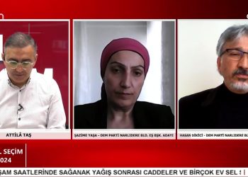 Atilla Taş’ın Sunduğu Yerel Seçim 2024 Programının Bugünkü Konukları DEM Parti İzmir Narlıdere Belediye Eş Başkan Adayı Şazime Yaşa, Hasan Dikici Ve EMEP Hatay Büyükşehir Belediyesi Başkan Adayı Halil İmrek