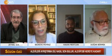 Alevileri Ayrıştırma Dili Nasıl Son Bulur – Zeynel Gül’ün Hazırlayıp Sunduğu Sözün Özü Programının Konukları : Akademisyen Dr. Hakan Mertcan, Akademisyen Prof. Dr. Bedriye Poyraz, Alevi Düşünce Ocağı Başkanı Doğan Bermek.