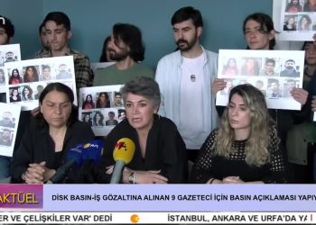 Disk Basın-İş Gözaltına Alınan 9 Gazeteci İçin Basın Açıklaması Yapıyor – CAN AKTÜEL